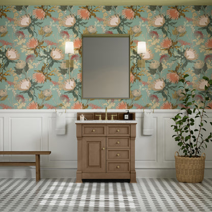 James Martin Vanities Brookfield 36" Pecan Single Vanity With 3cm Eternal Jasmine Pearl Silestone Top