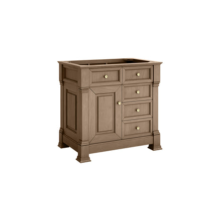 James Martin Vanities Brookfield 36" Pecan Single Vanity With 3cm Ethereal Noctis Silestone Top
