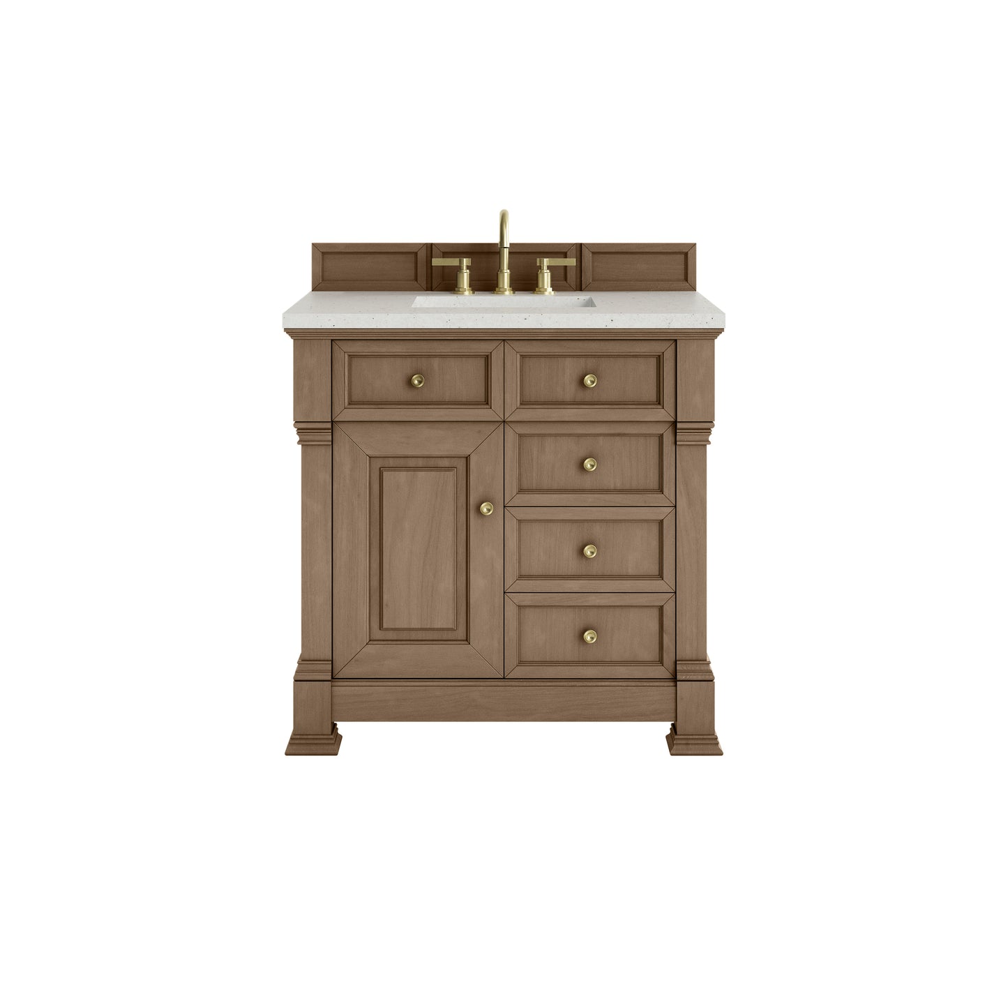 James Martin Vanities Brookfield 36" Pecan Single Vanity With 3cm Lime Delight Silestone Top