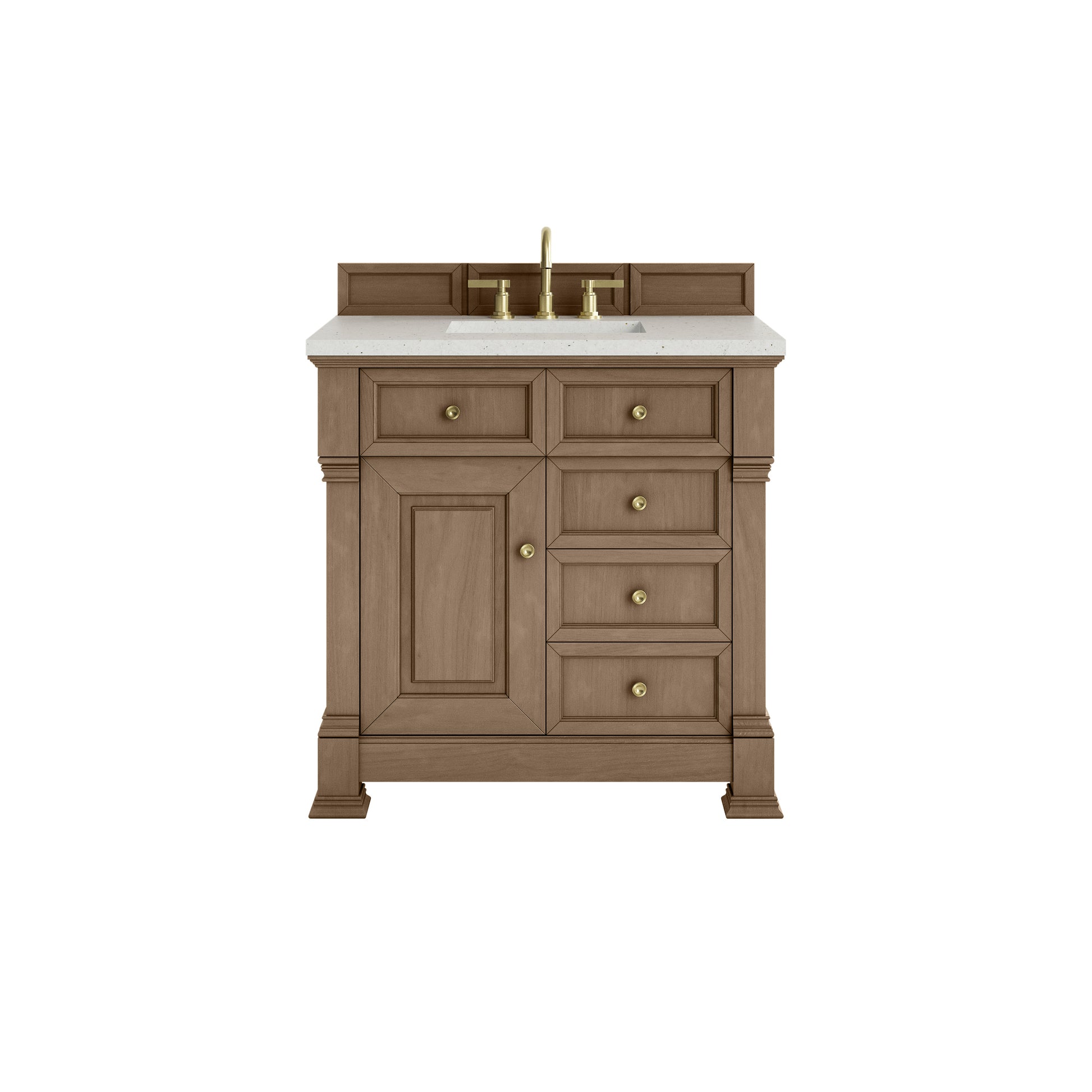 James Martin Vanities Brookfield 36" Pecan Single Vanity With 3cm Lime Delight Silestone Top