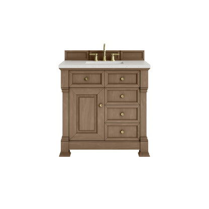 James Martin Vanities Brookfield 36" Pecan Single Vanity With 3cm Lime Delight Silestone Top