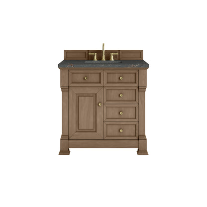 James Martin Vanities Brookfield 36" Pecan Single Vanity With 3cm Parisien Bleu Silestone Top