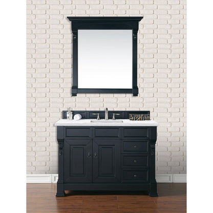 James Martin Vanities Brookfield 48" Antique Black Single Vanity With 3cm Arctic Fall Solid Surface Top