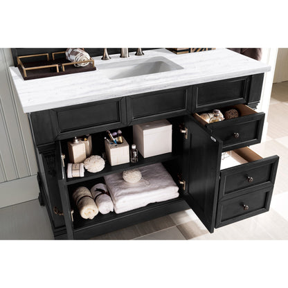 James Martin Vanities Brookfield 48" Antique Black Single Vanity With 3cm Arctic Fall Solid Surface Top