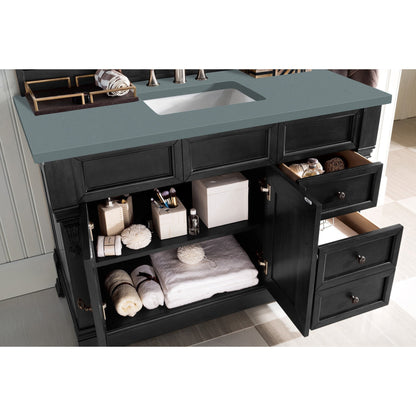 James Martin Vanities Brookfield 48" Antique Black Single Vanity With 3cm Cala Blue Quartz Top