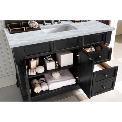 James Martin Vanities Brookfield 48" Antique Black Single Vanity With 3cm Carrara Marble Top