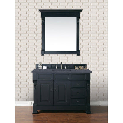 James Martin Vanities Brookfield 48" Antique Black Single Vanity With 3cm Charcoal Soapstone Quartz Top