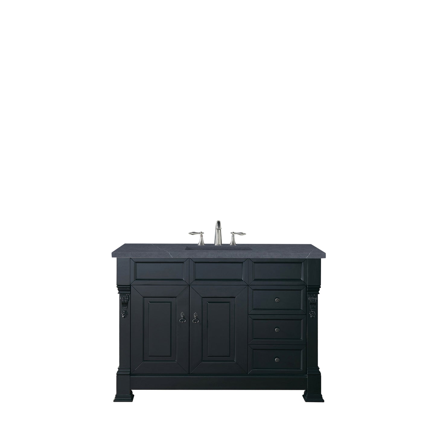 James Martin Vanities Brookfield 48" Antique Black Single Vanity With 3cm Charcoal Soapstone Quartz Top