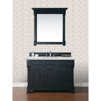 James Martin Vanities Brookfield 48" Antique Black Single Vanity With 3cm Eternal Jasmine Pearl Quartz Top