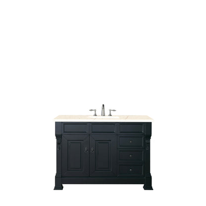 James Martin Vanities Brookfield 48" Antique Black Single Vanity With 3cm Eternal Marfil Quartz Top