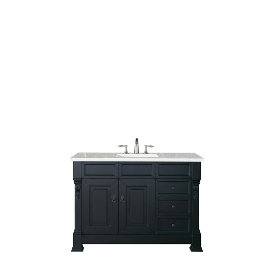 James Martin Vanities Brookfield 48" Antique Black Single Vanity With 3cm Eternal Serena Quartz Top