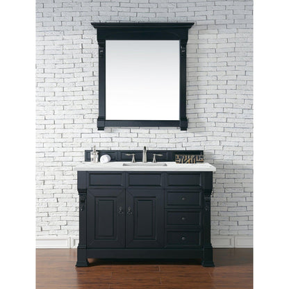 James Martin Vanities Brookfield 48" Antique Black Single Vanity With 3cm Ethereal Noctis Quartz Top