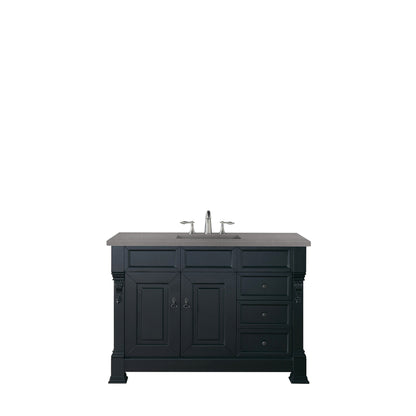 James Martin Vanities Brookfield 48" Antique Black Single Vanity With 3cm Grey Expo Quartz Top