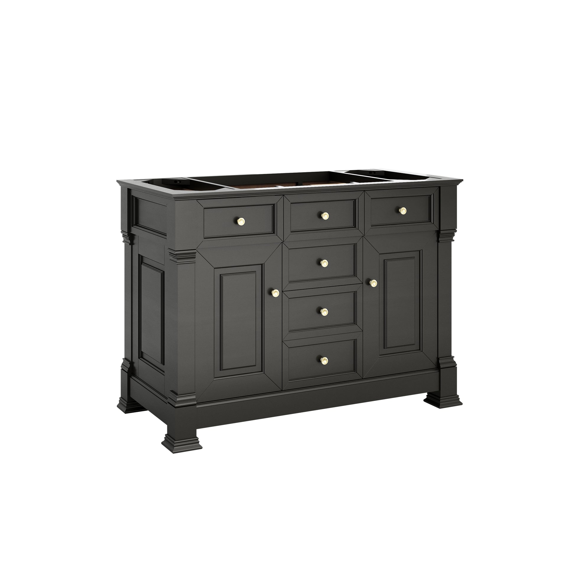 James Martin Vanities Brookfield 48" Black Onyx Single Vanity With 3cm Ethereal Noctis Silestone Top