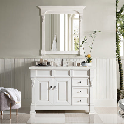 James Martin Vanities Brookfield 48" Bright White Single Vanity With 3 cm Lime Delight Quartz Top