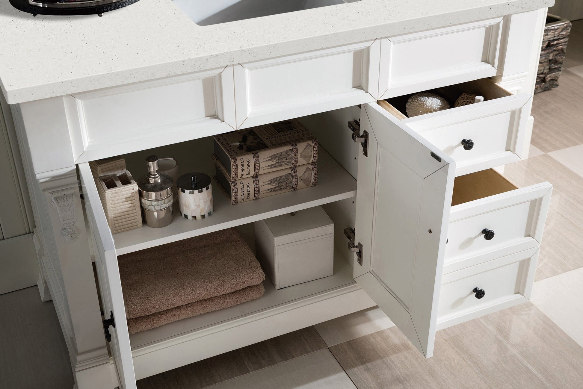 James Martin Vanities Brookfield 48" Bright White Single Vanity With 3 cm Lime Delight Quartz Top