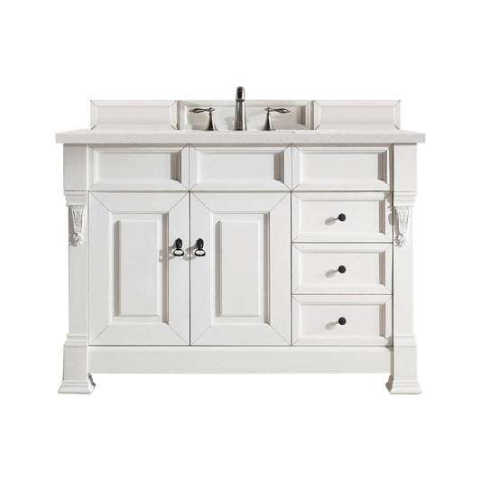 James Martin Vanities Brookfield 48" Bright White Single Vanity With 3 cm Lime Delight Quartz Top