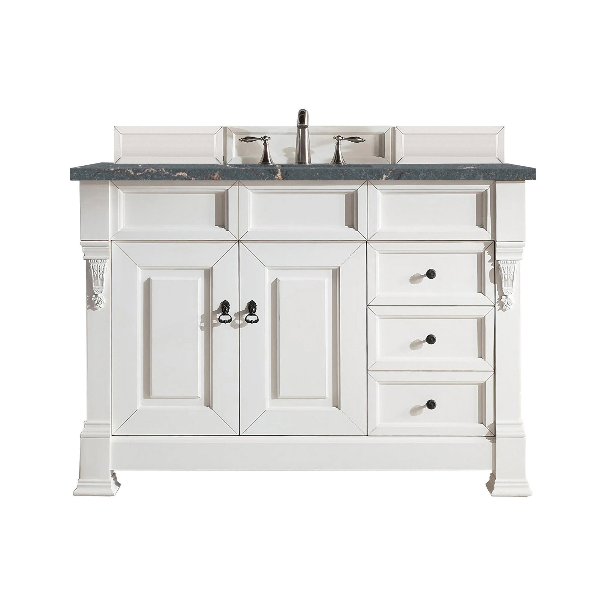 James Martin Vanities Brookfield 48" Bright White Single Vanity With 3 cm Parisien Bleu Quartz Top