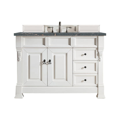 James Martin Vanities Brookfield 48" Bright White Single Vanity With 3 cm Parisien Bleu Quartz Top