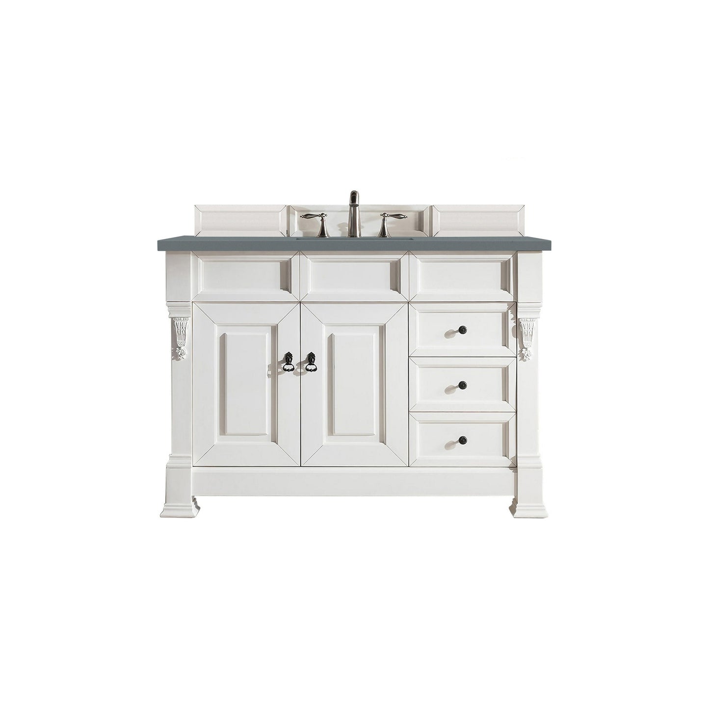 James Martin Vanities Brookfield 48" Bright White Single Vanity With 3cm Cala Blue Quartz Top