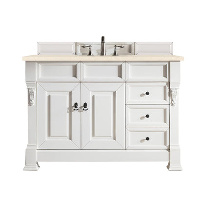 James Martin Vanities Brookfield 48" Bright White Single Vanity With 3cm Eternal Marfil Quartz Top