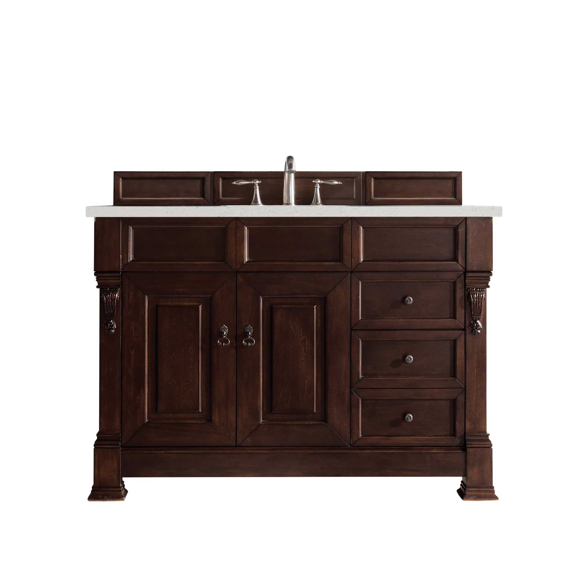 James Martin Vanities Brookfield 48" Burnished Mahogany Single Vanity With 3 cm Lime Delight Quartz Top