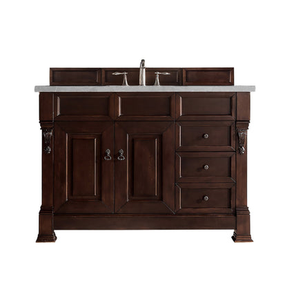 James Martin Vanities Brookfield 48" Burnished Mahogany Single Vanity With 3cm Eternal Serena Quartz Top