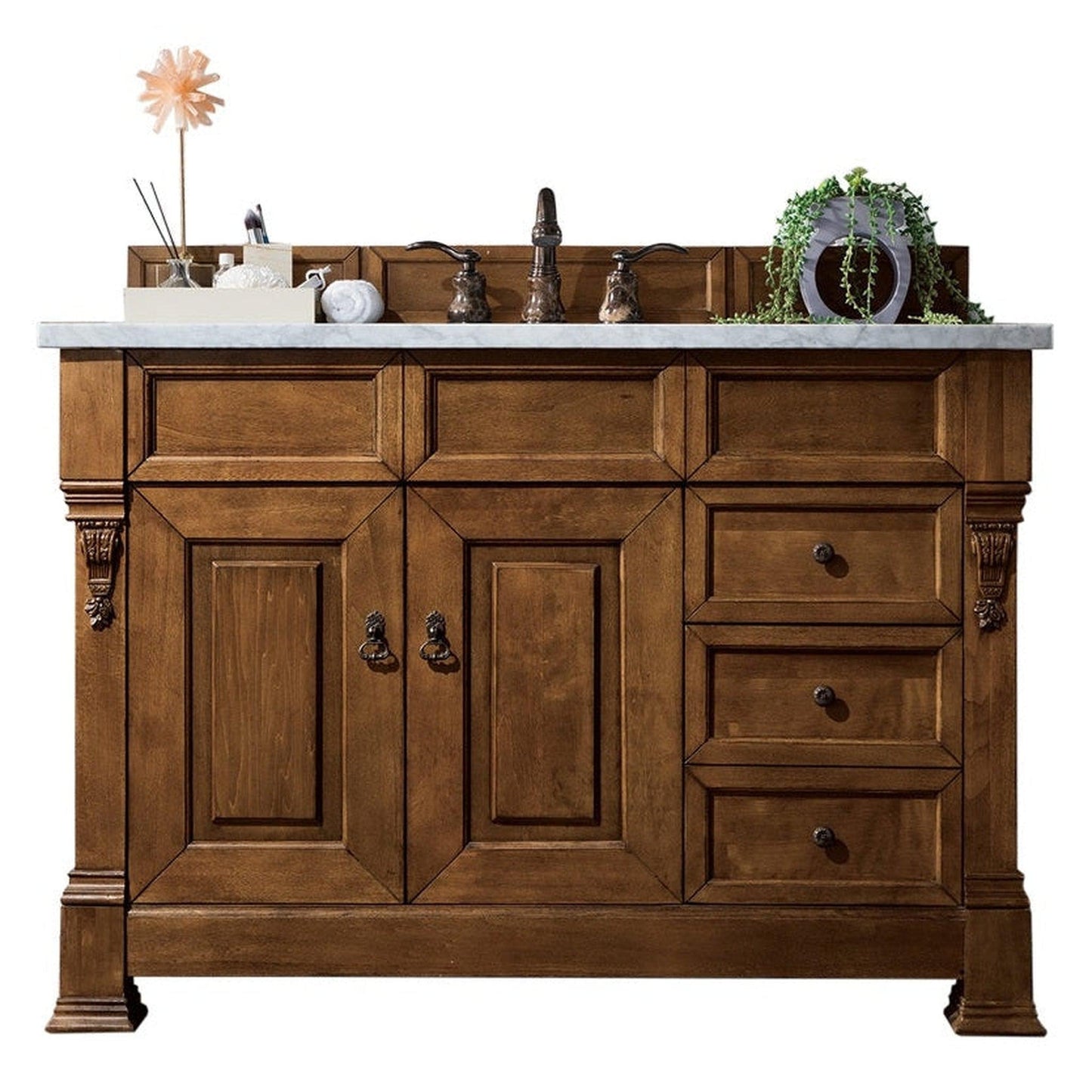 James Martin Vanities Brookfield 48" Country Oak Single Vanity With 3cm Arctic Fall Solid Surface Top