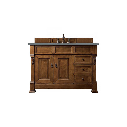 James Martin Vanities Brookfield 48" Country Oak Single Vanity With 3cm Cala Blue Quartz Top