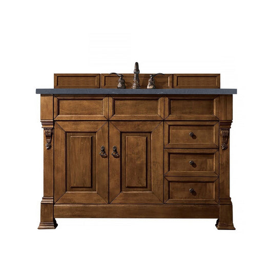 James Martin Vanities Brookfield 48" Country Oak Single Vanity With 3cm Charcoal Soapstone Quartz Top