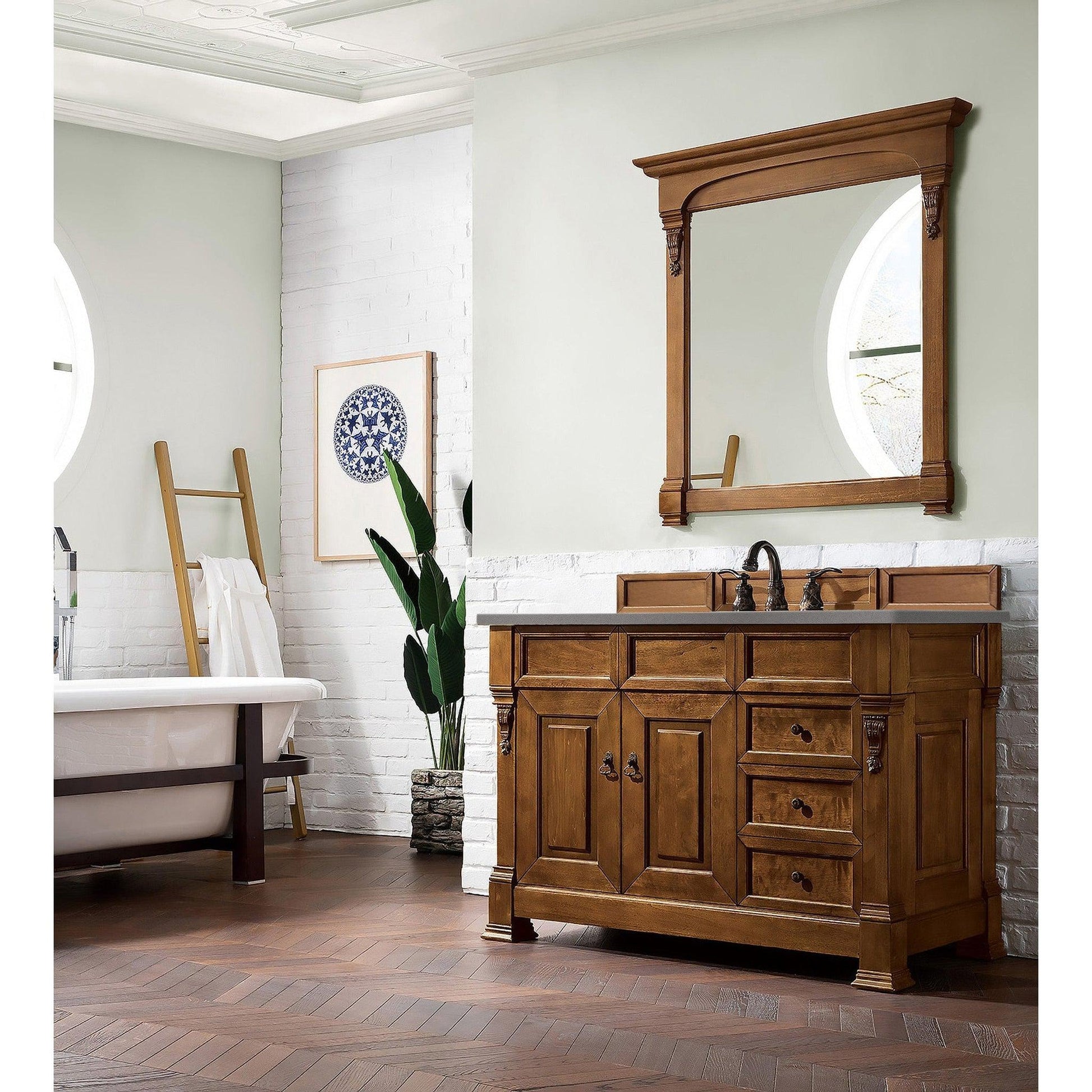 James Martin Vanities Brookfield 48" Country Oak Single Vanity With 3cm Grey Expo Quartz Top