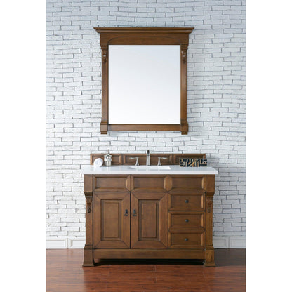 James Martin Vanities Brookfield 48" Country Oak Single Vanity With 3cm White Zeus Quartz Top