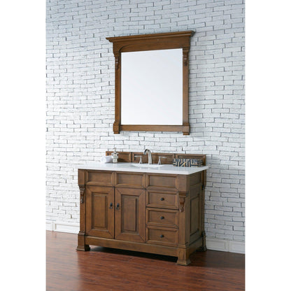 James Martin Vanities Brookfield 48" Country Oak Single Vanity With 3cm White Zeus Quartz Top