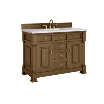 James Martin Vanities Brookfield 48" Honey Oak Single Vanity With 3cm Arctic Fall Solid Surface Top