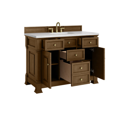 James Martin Vanities Brookfield 48" Honey Oak Single Vanity With 3cm Arctic Fall Solid Surface Top