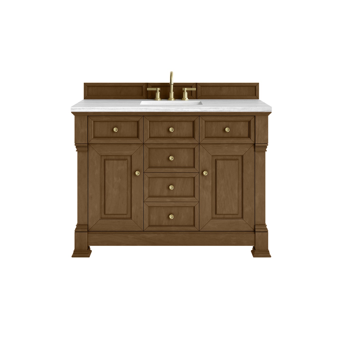James Martin Vanities Brookfield 48" Honey Oak Single Vanity With 3cm Arctic Fall Solid Surface Top