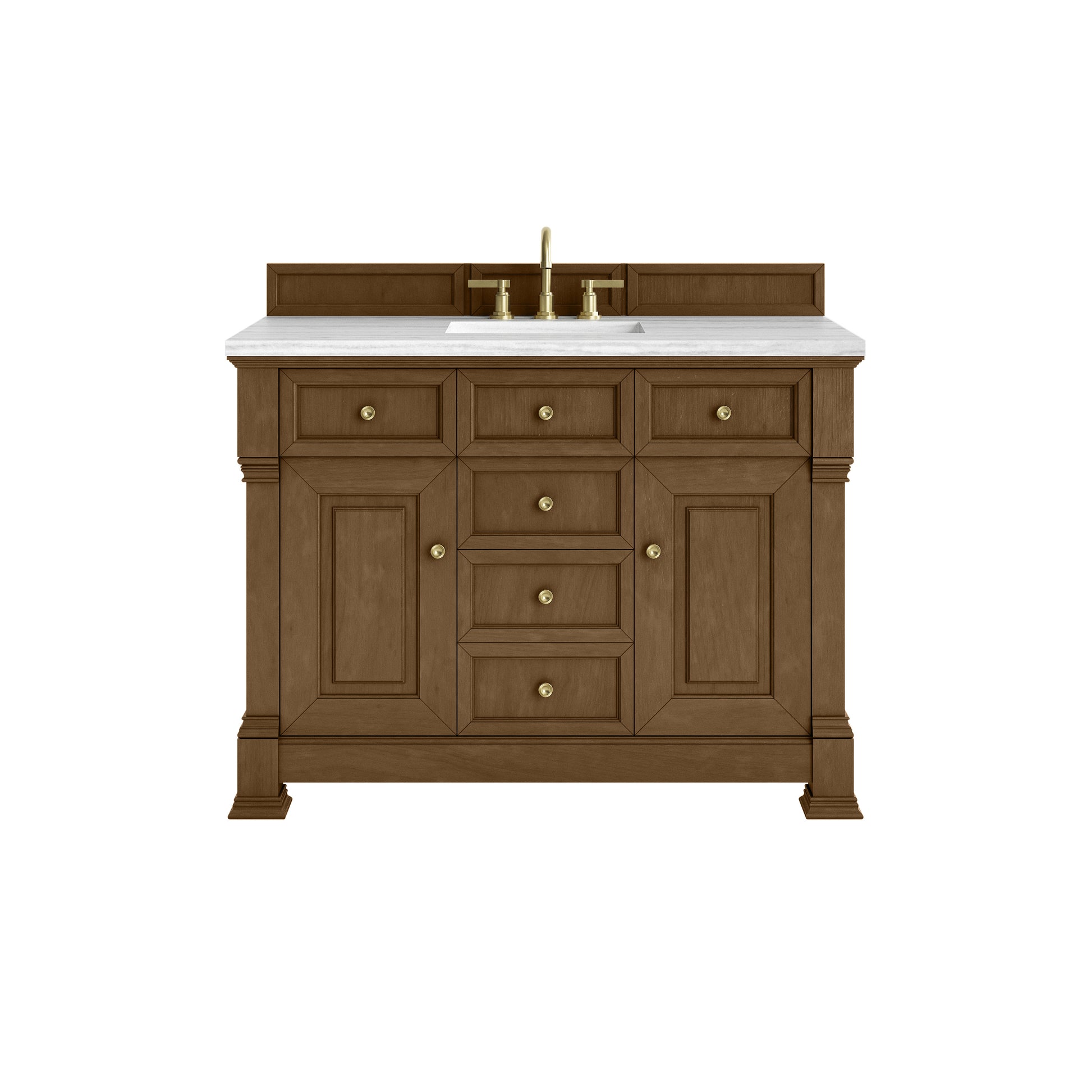 James Martin Vanities Brookfield 48" Honey Oak Single Vanity With 3cm Arctic Fall Solid Surface Top