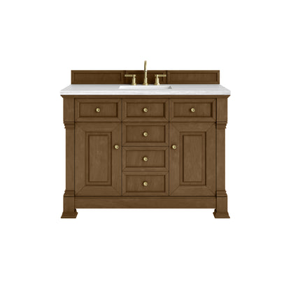James Martin Vanities Brookfield 48" Honey Oak Single Vanity With 3cm Arctic Fall Solid Surface Top