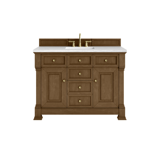 James Martin Vanities Brookfield 48" Honey Oak Single Vanity With 3cm Arctic Fall Solid Surface Top