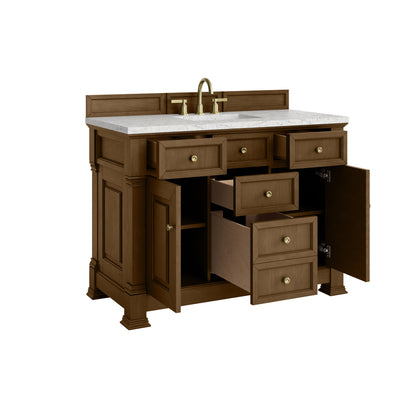 James Martin Vanities Brookfield 48" Honey Oak Single Vanity With 3cm Eternal Jasmine Pearl Silestone Top