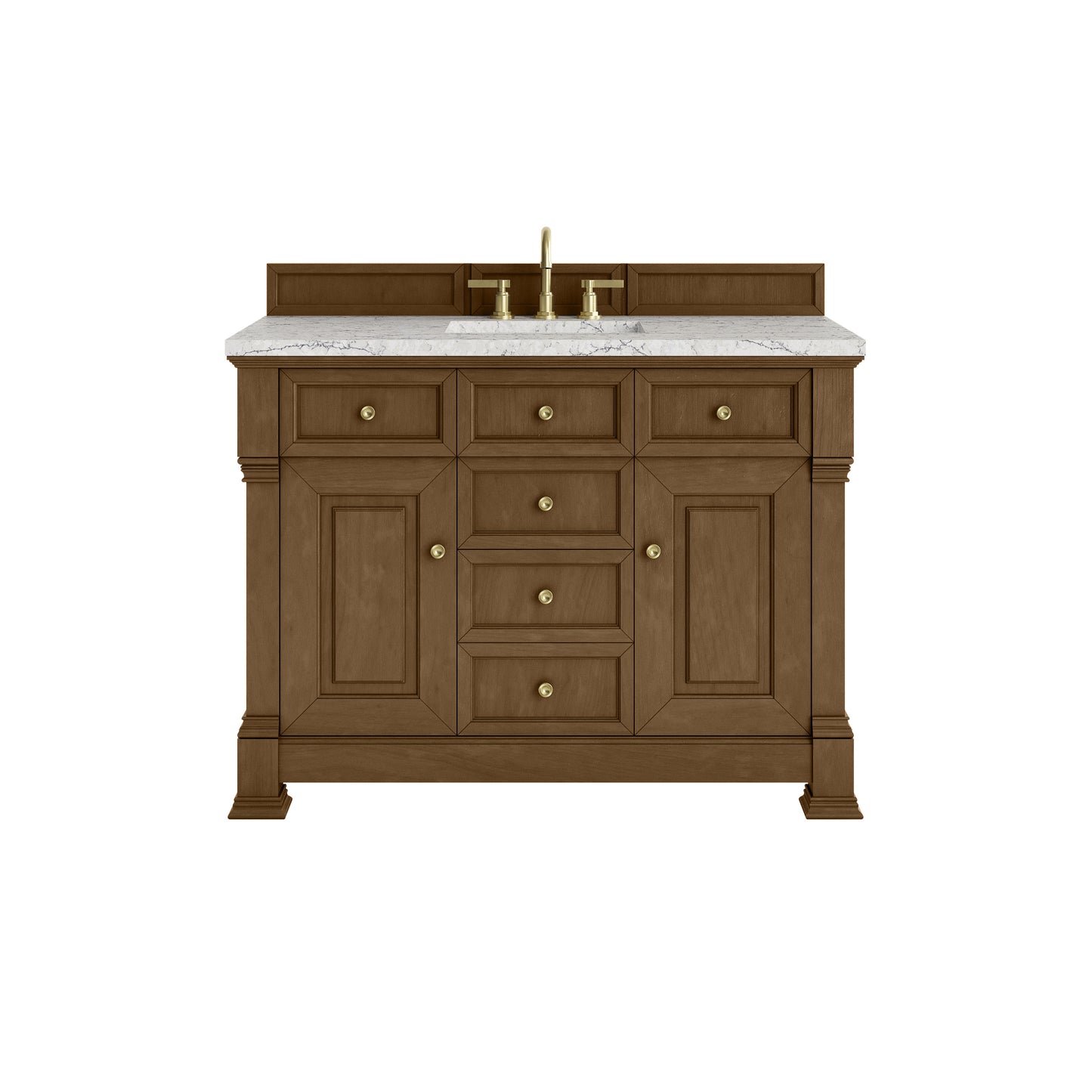 James Martin Vanities Brookfield 48" Honey Oak Single Vanity With 3cm Eternal Jasmine Pearl Silestone Top With FreePower Wireless Charger