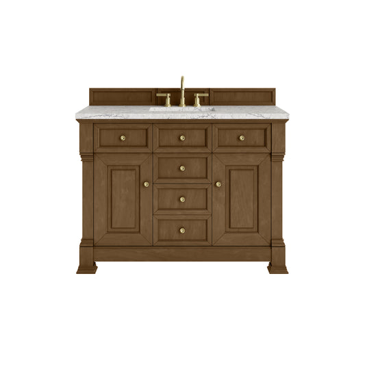 James Martin Vanities Brookfield 48" Honey Oak Single Vanity With 3cm Eternal Jasmine Pearl Silestone Top