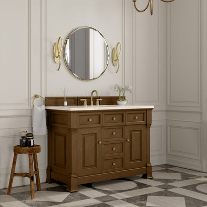 James Martin Vanities Brookfield 48" Honey Oak Single Vanity With 3cm Eternal Marfil Silestone Top