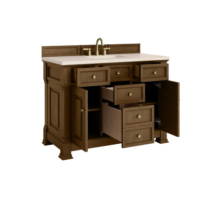 James Martin Vanities Brookfield 48" Honey Oak Single Vanity With 3cm Eternal Marfil Silestone Top