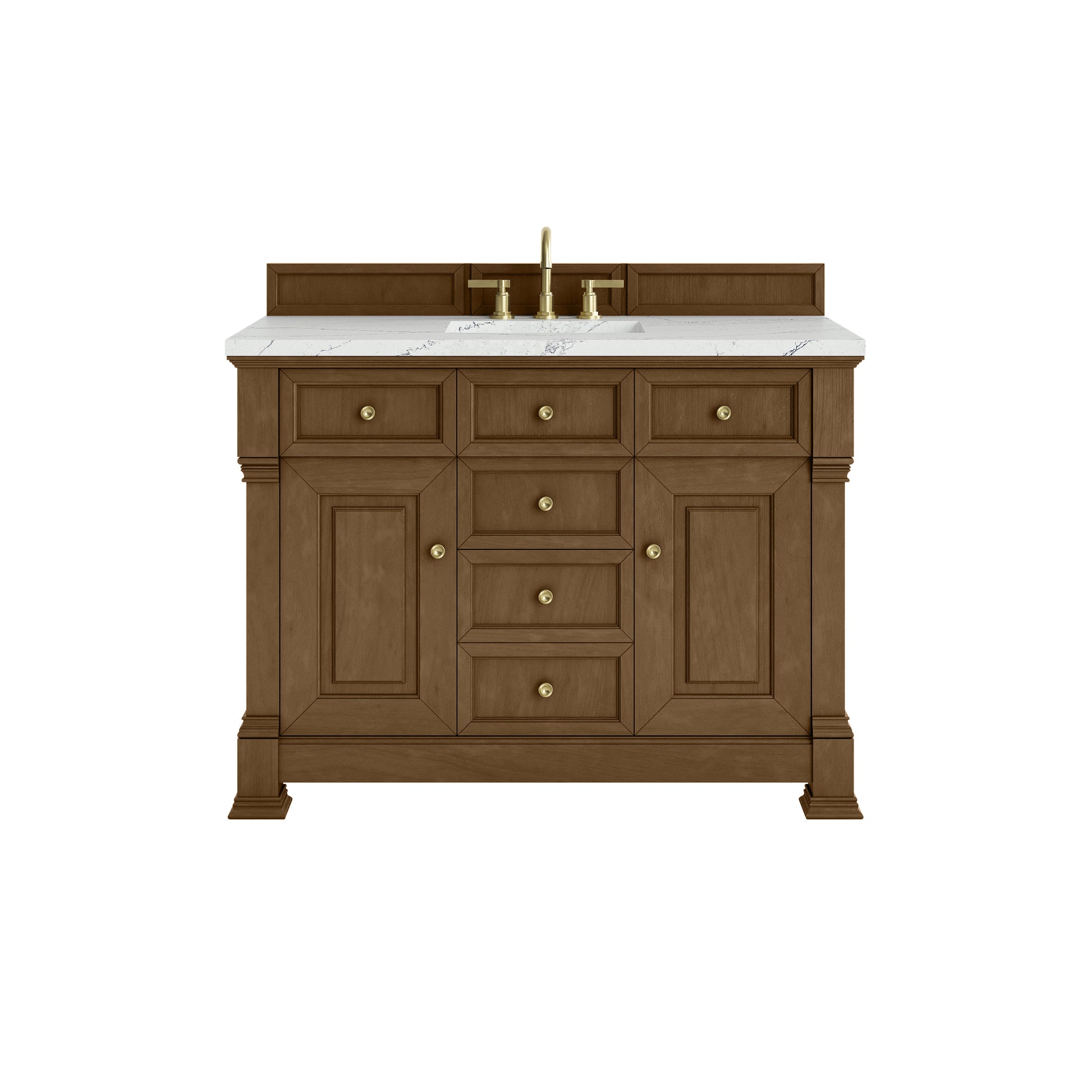 James Martin Vanities Brookfield 48" Honey Oak Single Vanity With 3cm Ethereal Noctis Silestone Top