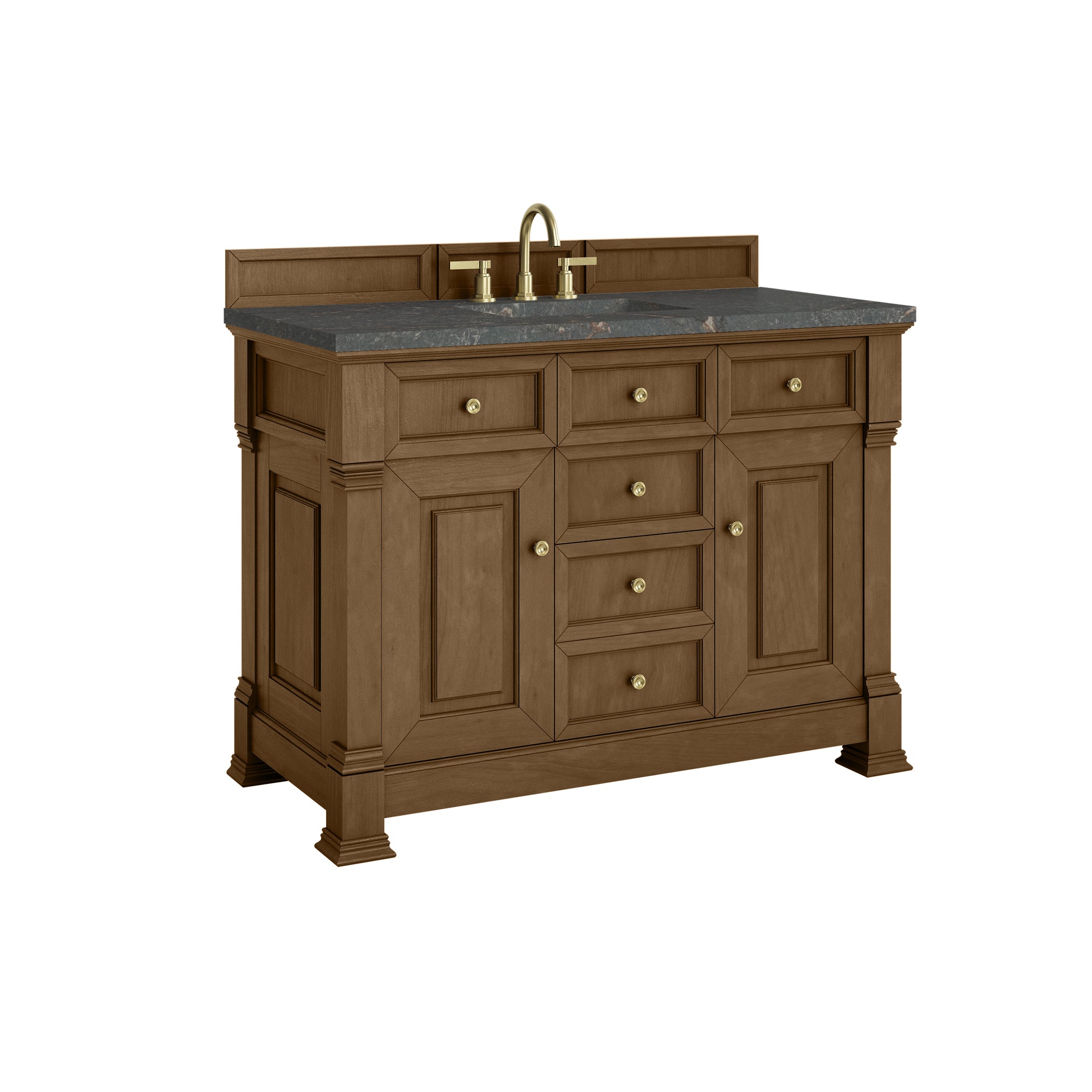 James Martin Vanities Brookfield 48" Honey Oak Single Vanity With 3cm Parisien Bleu Silestone Top