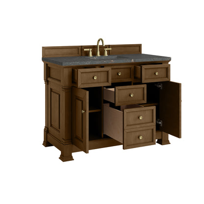 James Martin Vanities Brookfield 48" Honey Oak Single Vanity With 3cm Parisien Bleu Silestone Top