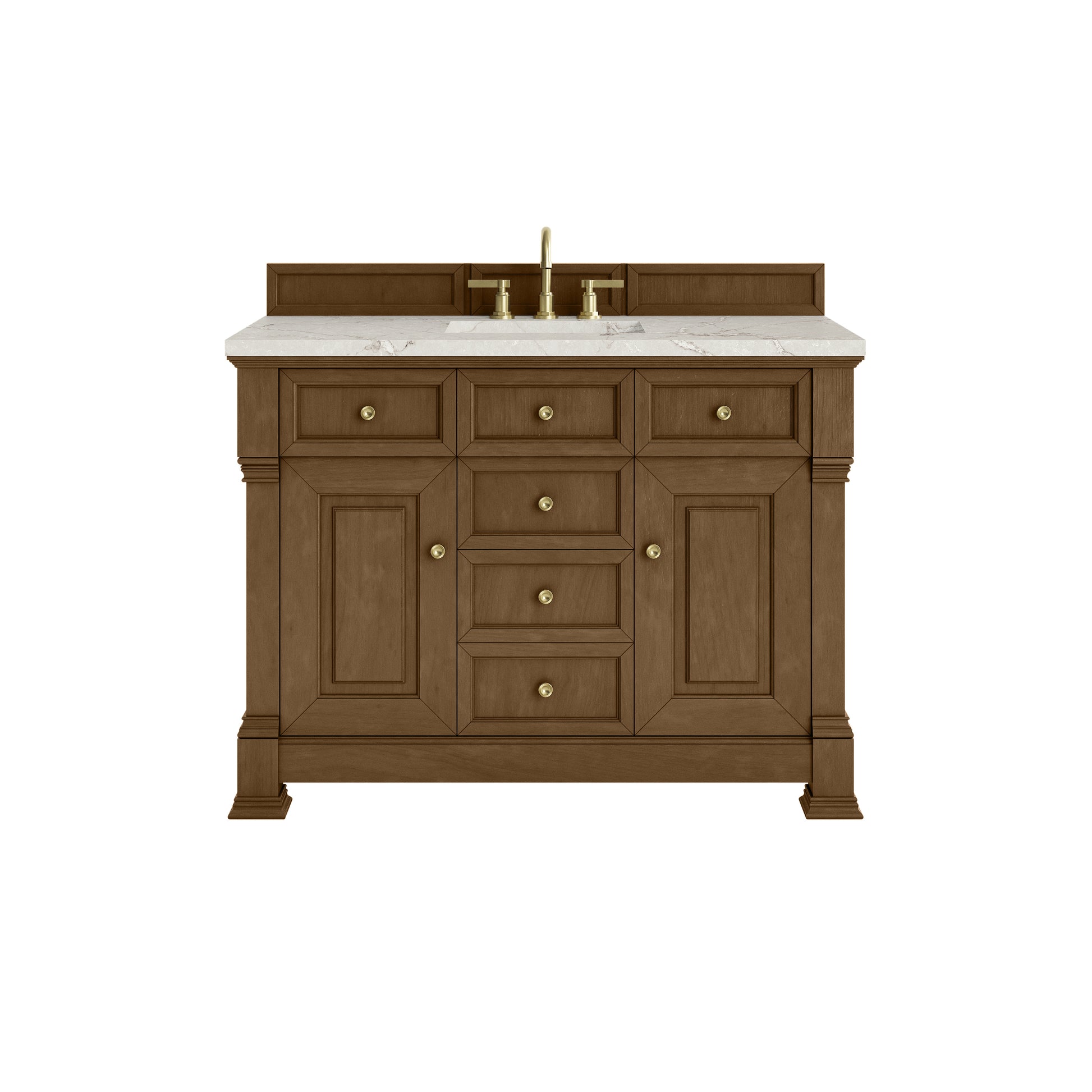 James Martin Vanities Brookfield 48" Honey Oak Single Vanity With 3cm Victorian Silver Silestone Top