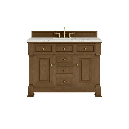 James Martin Vanities Brookfield 48" Honey Oak Single Vanity With 3cm Victorian Silver Silestone Top