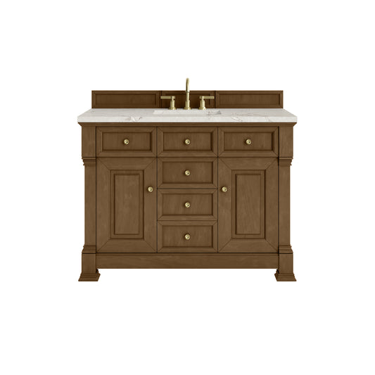 James Martin Vanities Brookfield 48" Honey Oak Single Vanity With 3cm Victorian Silver Silestone Top